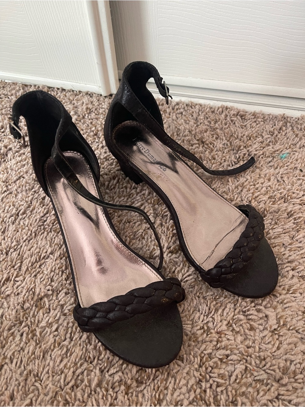 Black Strappy Kitten Heels